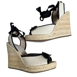 New Vintage Philip Simon Women’s Eapidrille Wedge Sandals with Lace Up Tie Sz 8